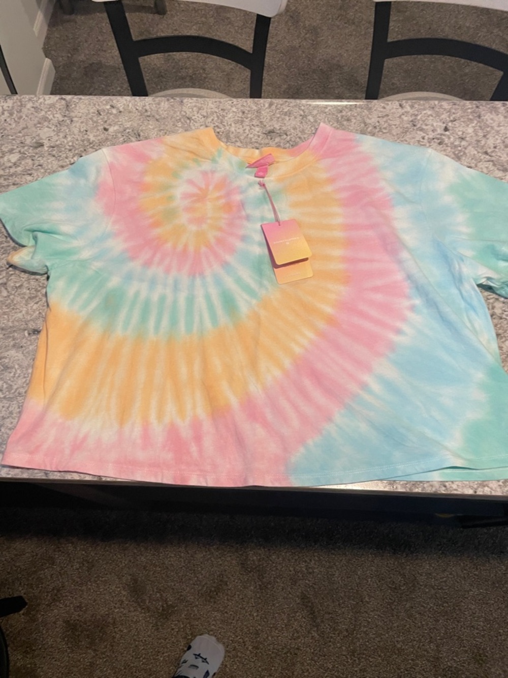 Stoney Clover Lane for Target-Pastel Tie-Dye Short Sleeve Crop T-Shirt